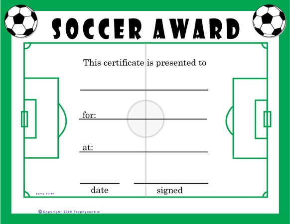 Soccer Award Certificate - Free Template