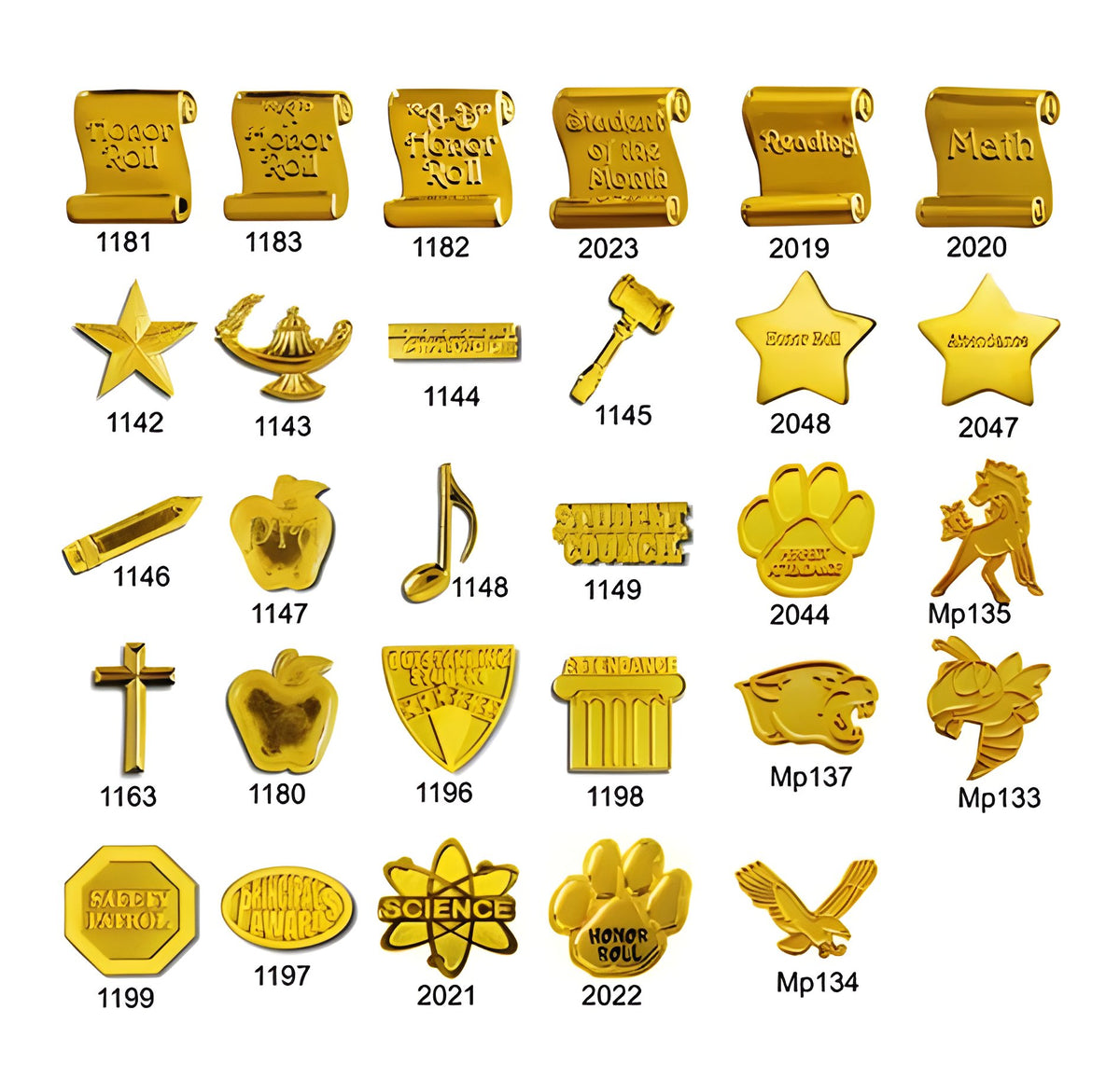 Gold School Pins