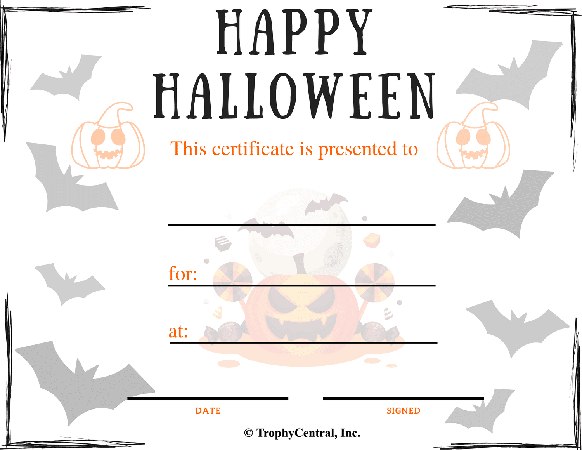 Halloween Certificate - Free Template