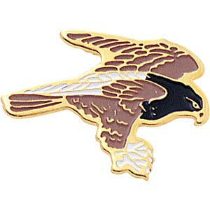 Hawk Mascot Lapel Pins with Color Finish