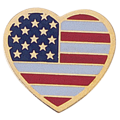 Heart Shaped Flag Pin