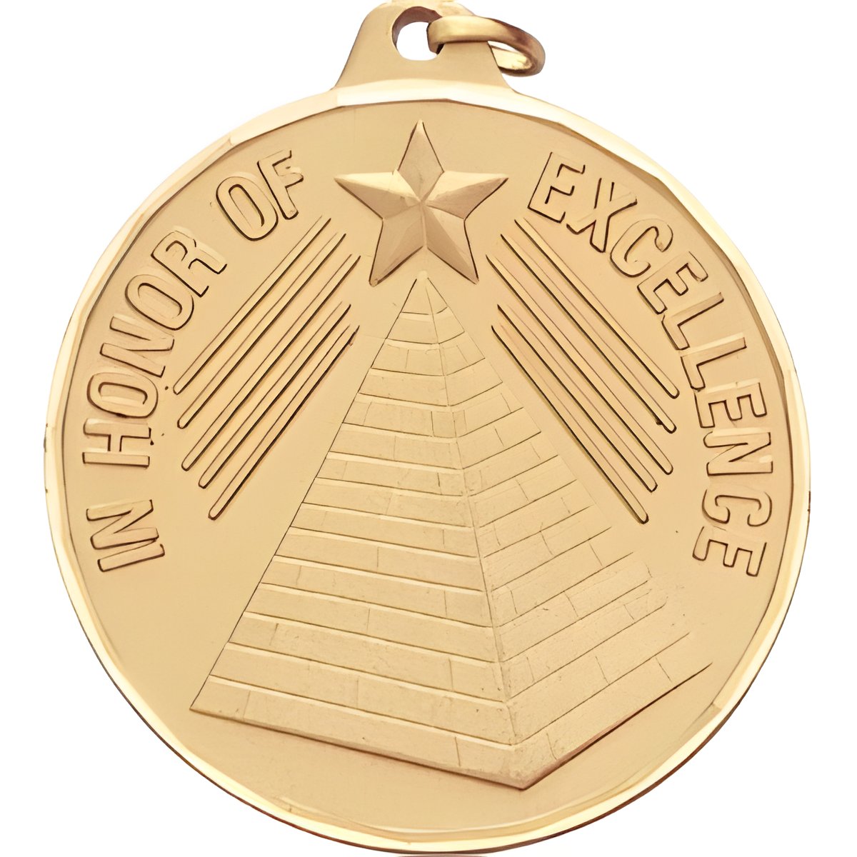 2" Diamond Cut Edge Medal with Ribbon - In Honor of Excellence