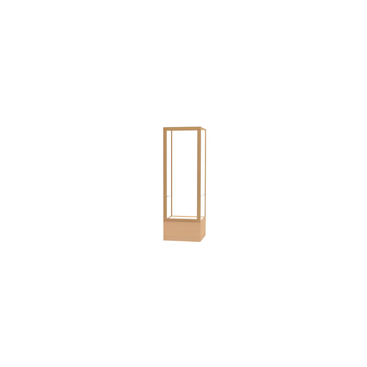 Keepsake Natural Oak Floor Display Case w/ Clear Glass back and Champagne Aluminum Frame, 72"H x 24"W x 24"D