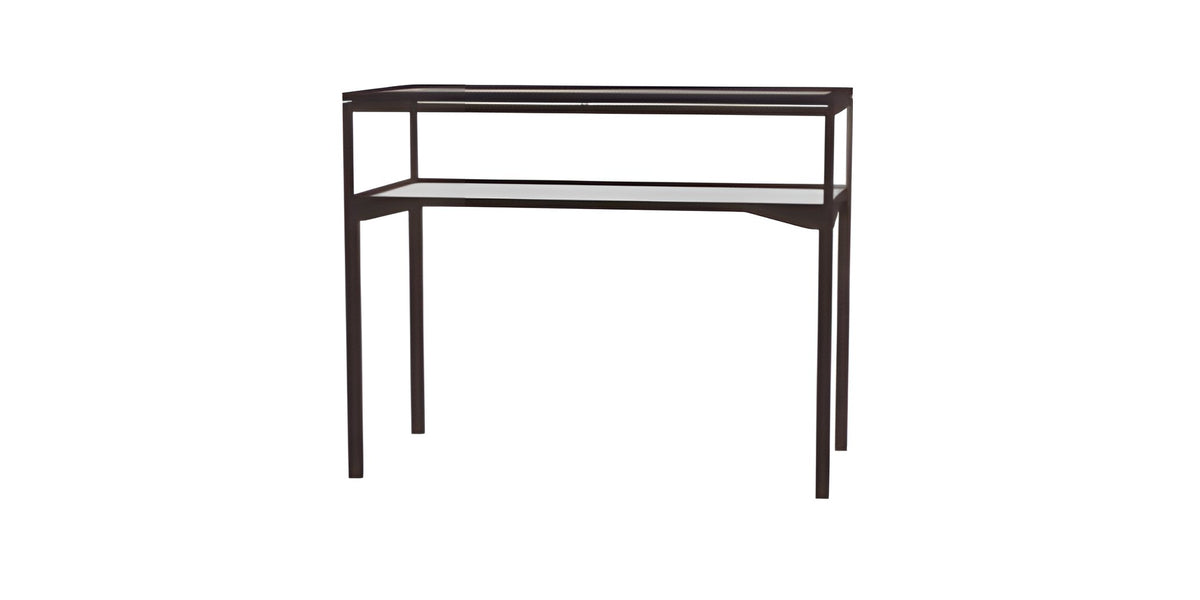 Keepsake Tabletop Display Case, w/ Hinged Top Door and Dark Bronze Aluminum Frame, 10"H x 48"W x 24"D, Total Height 38"H