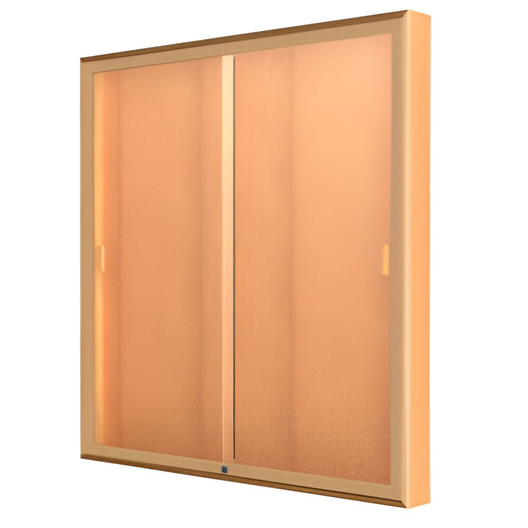 Legacy Bulletin Board Wall Case w/ Cork Back and Champagne Aluminum Frame, 48"H x 48"W x 4"D