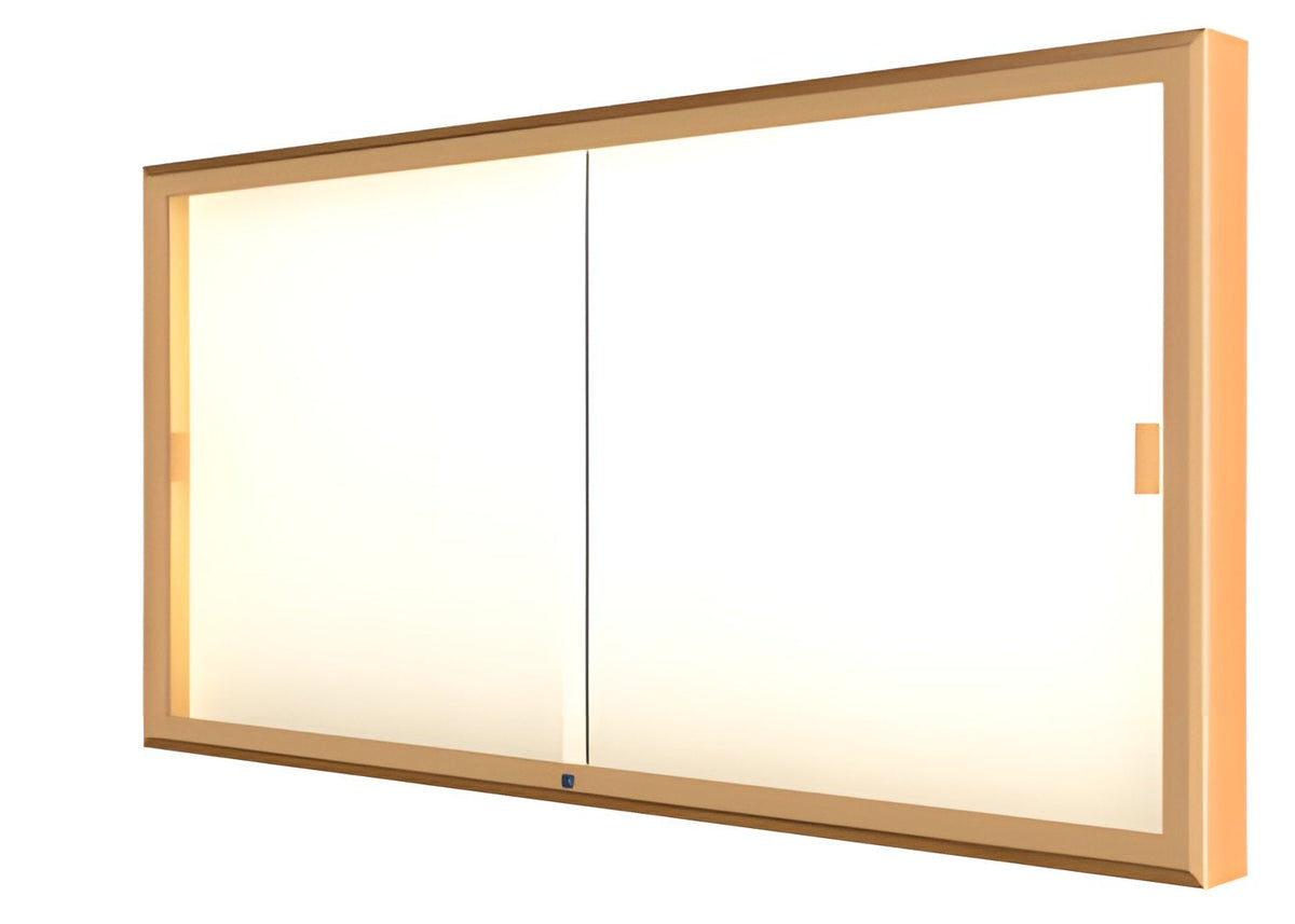 Legacy Bulletin Board Wall Case w/ Plaque Fabric Back and Champagne Aluminum Frame, 36"H x 72"W x 4"D