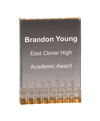 3" x 5" Mirage Acrylic Trophy Award with Gold Base