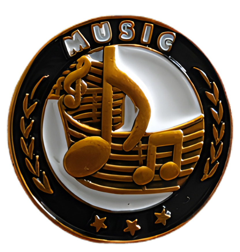 Music Gold Enamel Lapel Pin