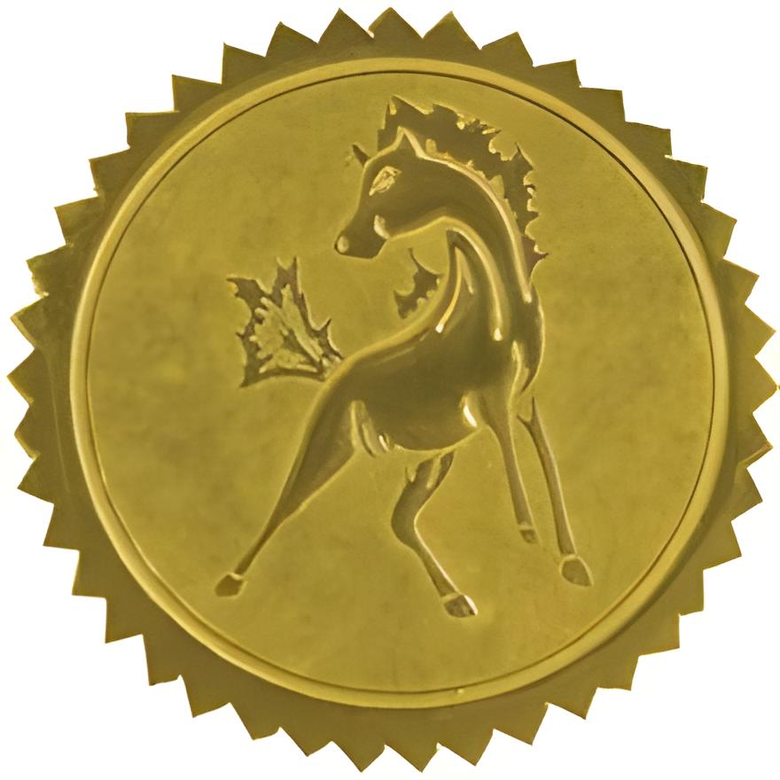 Mustang Mascot Certificate Seal