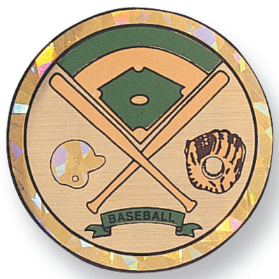 Baseball Glove and Helmet (489678) Mylar Decal Medal Insert