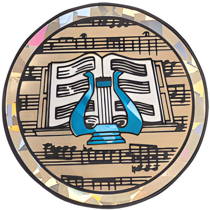 Music Lyre Mylar Decal Medal Insert