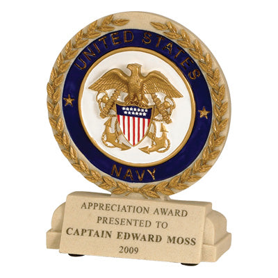 Navy Cast Stone Trophy