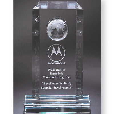 Optical Crystal Relief Globe Award
