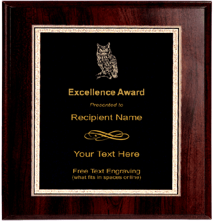 Owl Mascot Plaque