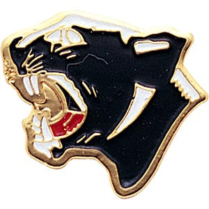 Panther Mascot Lapel Pins with Color Finish