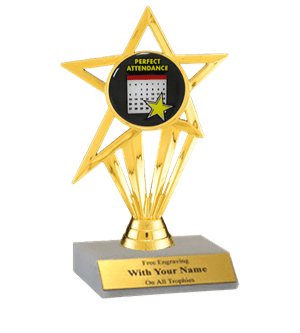 Perfect Attendance Participation Insert Trophy