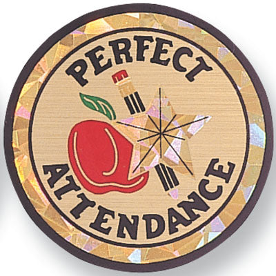 Perfect Attendance Mylar Decal Medal Insert