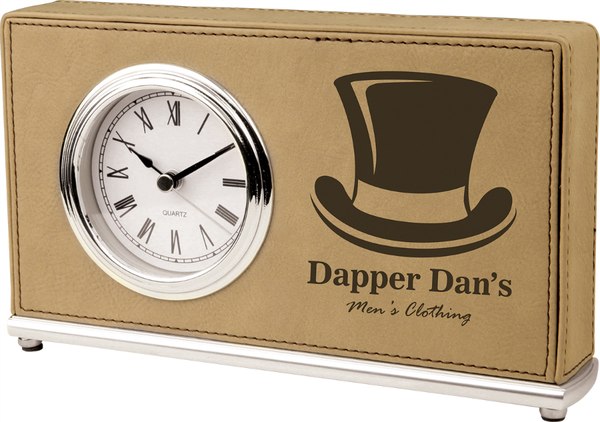Leatherette Desk Clock