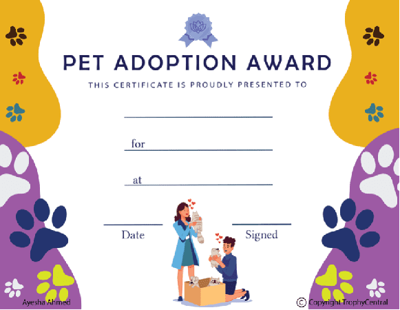 Free Pet Adoption Certificate Template