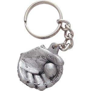Baseball Glove Pewter Key Chains
