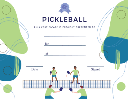 Pickleball Award Certificate - Free Template - Men's Doubles