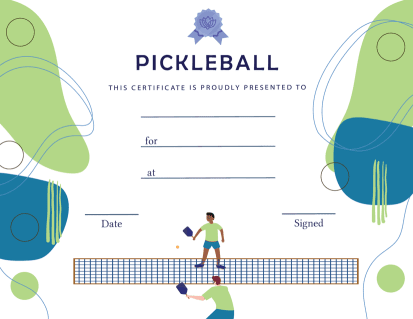 Pickleball Award Certificate - Free Template - Men's Singles