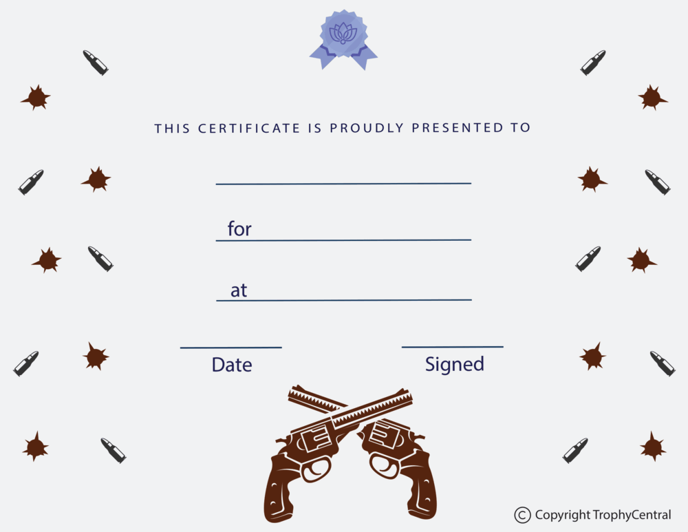 Pistols Award Certificate - Free Template