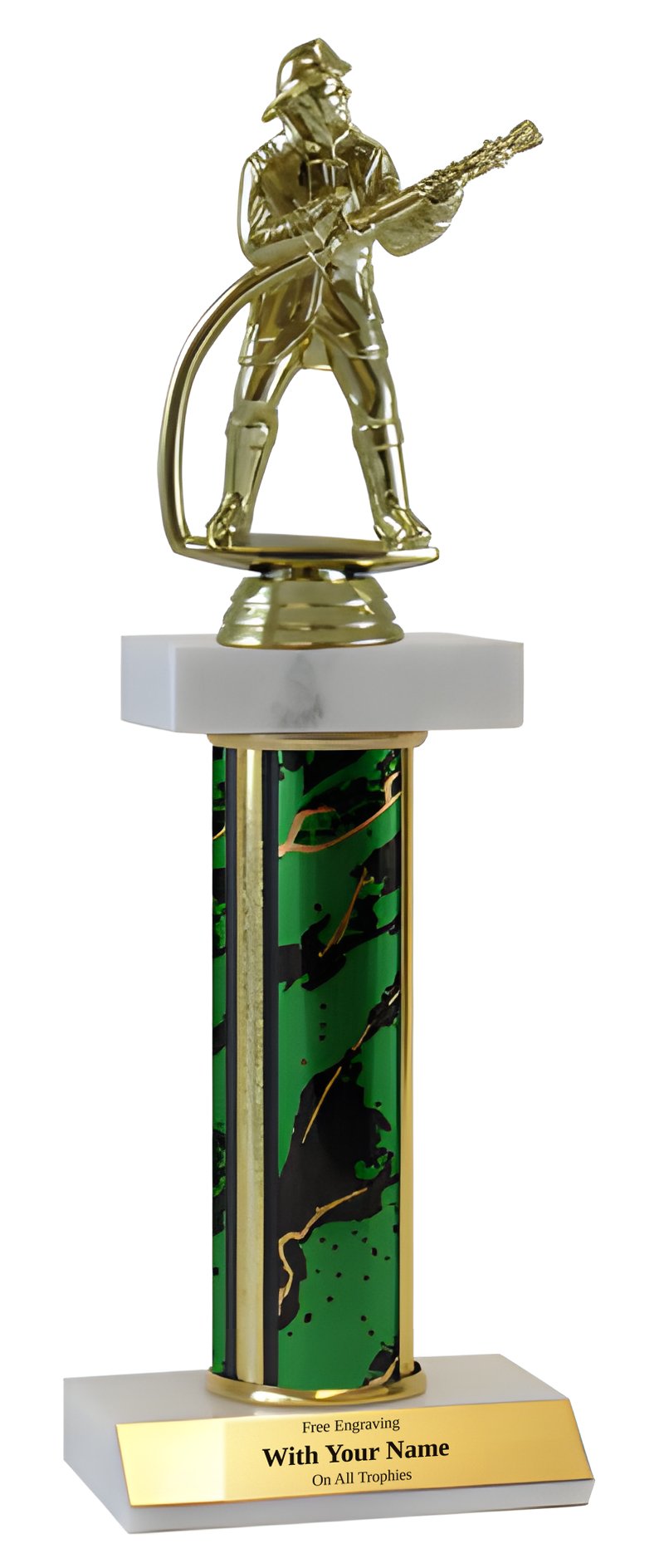 Fireman Deluxe Double Marble Trophy