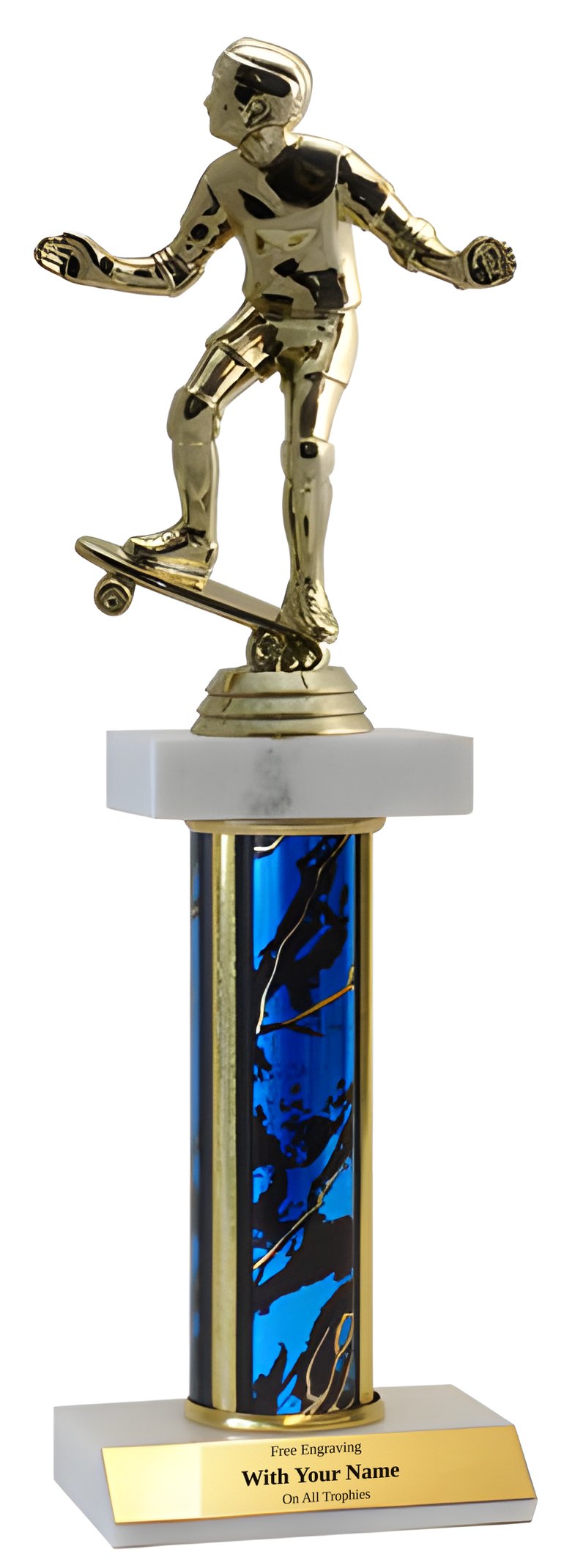 Skateboarding Deluxe Double Marble Trophy