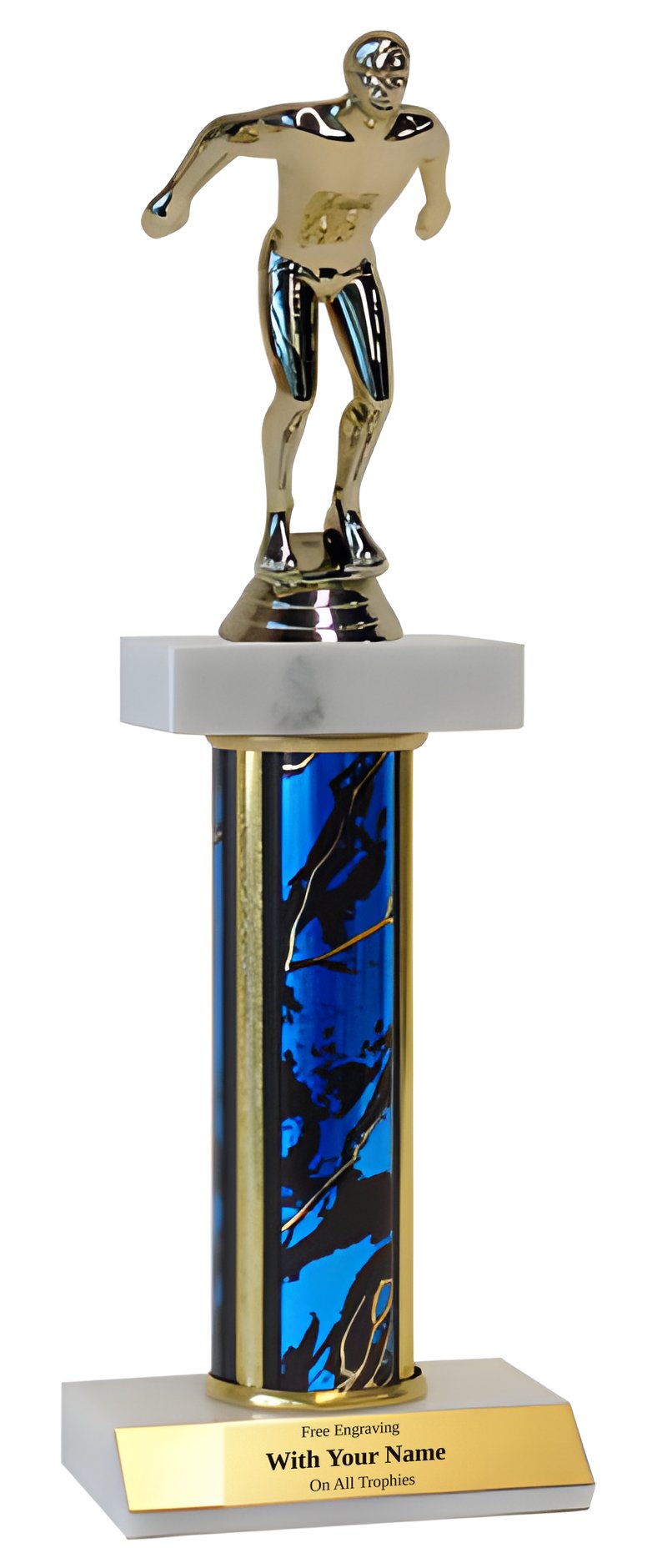 Swimming Deluxe Double Marble Trophy