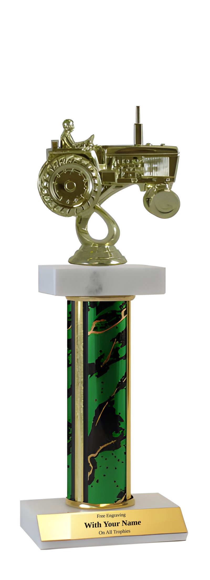 Tractor Deluxe Double Marble Trophy