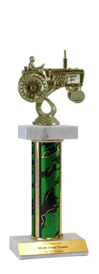 Tractor Deluxe Double Marble Trophy