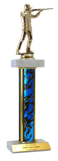 Trap Shooting Deluxe Double Marble Trophy