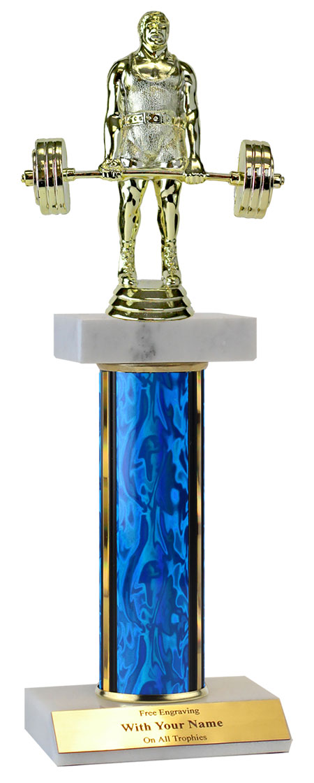 Weightlifting Deluxe Double Marble Trophy
