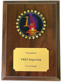 1st Place Insert Plaque with Torch Emblem