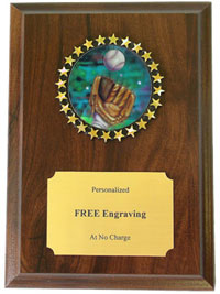 Baseball & Glove Holographic Insert Plaque