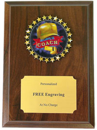 Coach's Cap & Whistle Holographic Insert Plaque