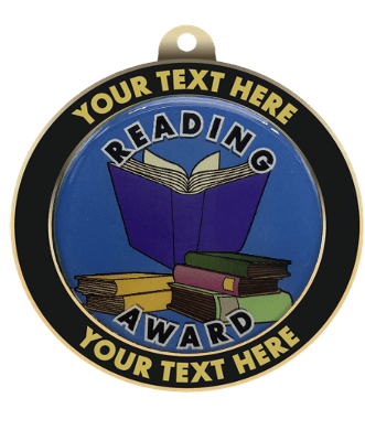 Reading Insert Medal with Personalized Rim