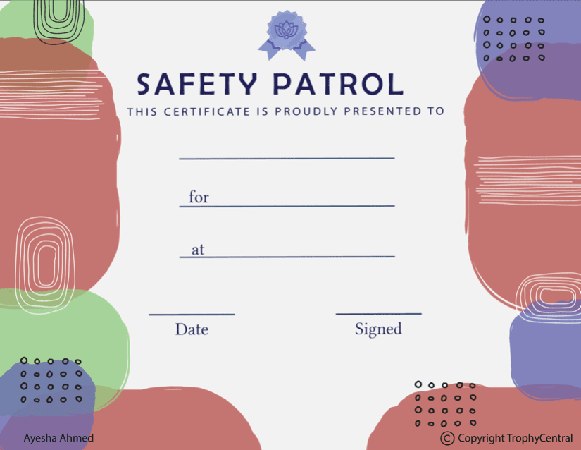 Safety Patrol Award Certificate - Free Template