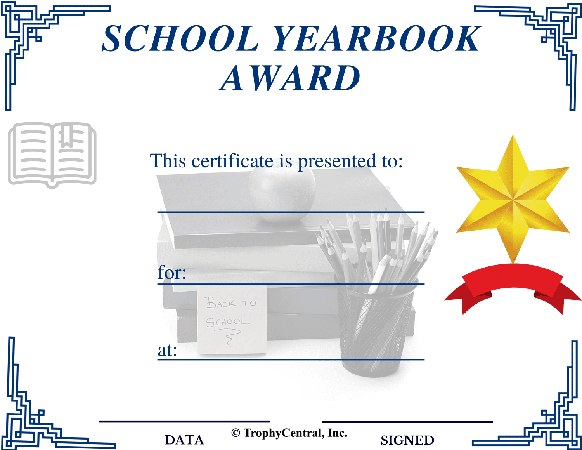School Yearbook Certificate - Free Template