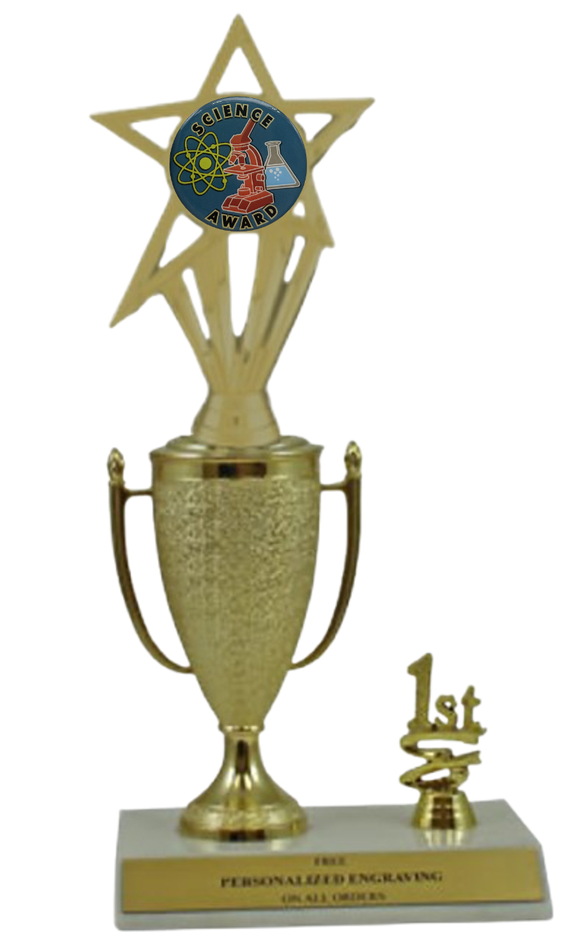 Science 1st, 2nd and 3rd Place Award Cup Trophy