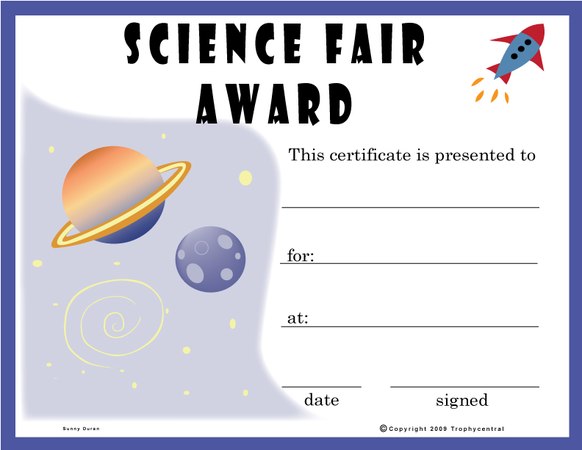 Science Fair Award Certificate - Free Template