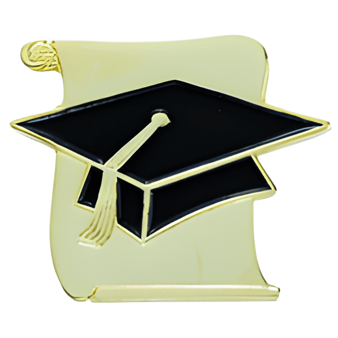 Graduation Scroll / Cap Enameled Pin