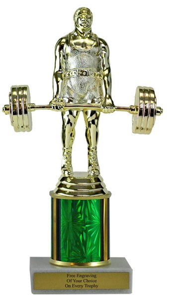 Weightlifting Budget Column Trophy