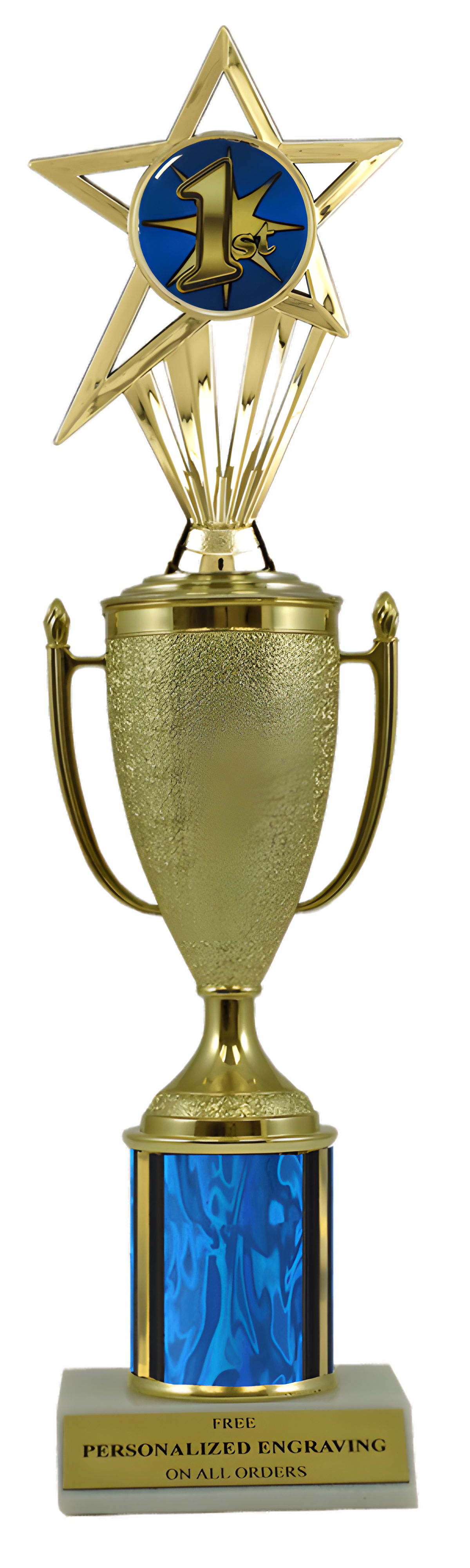1st Place Gold Cup Column Trophy with Insert