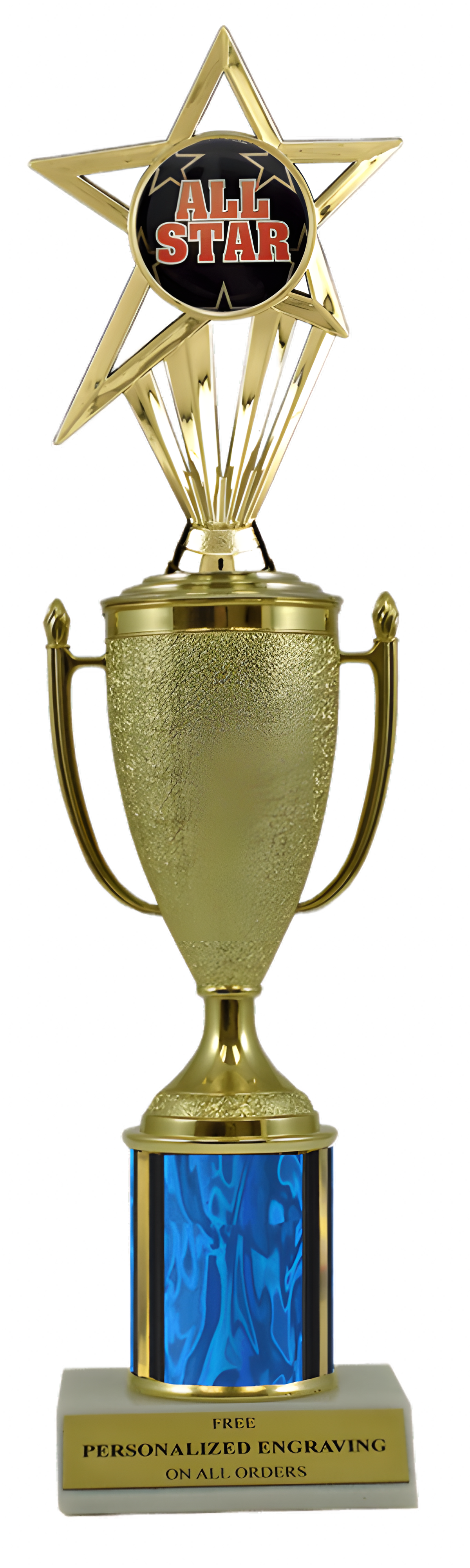 All Star Gold Cup Column Trophy with Insert