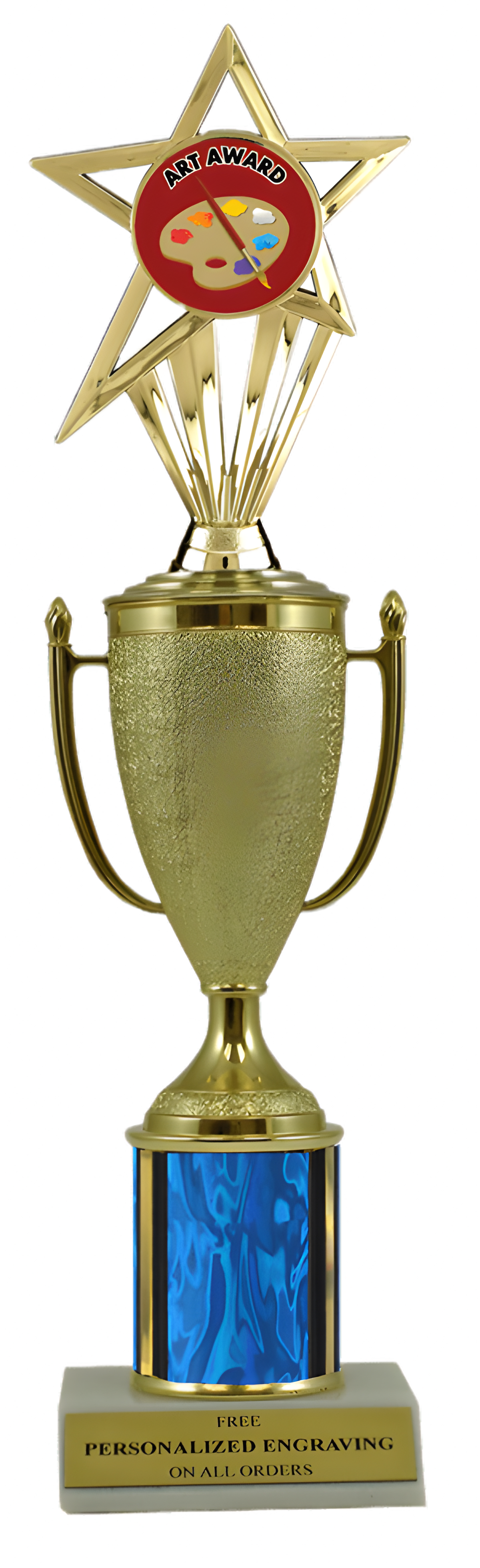 Art Gold Cup Column Trophy with Insert