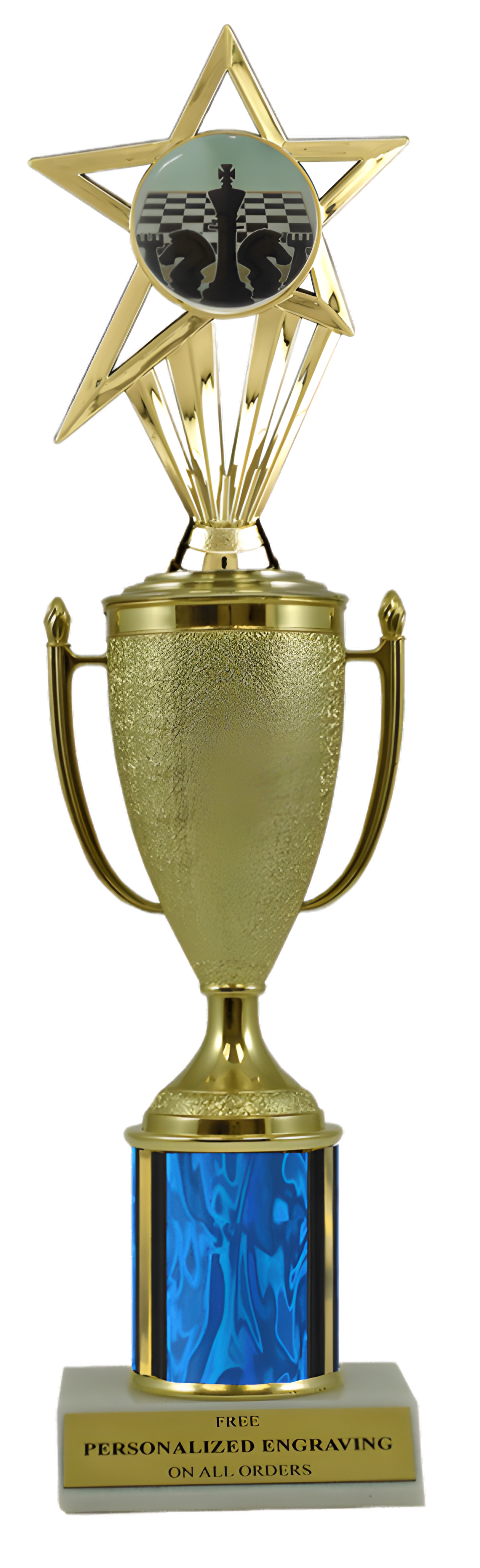 Chess Gold Cup Column Trophy with Insert