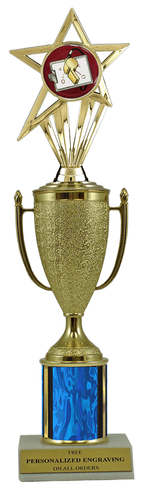 Coach Gold Cup Column Trophy with Insert