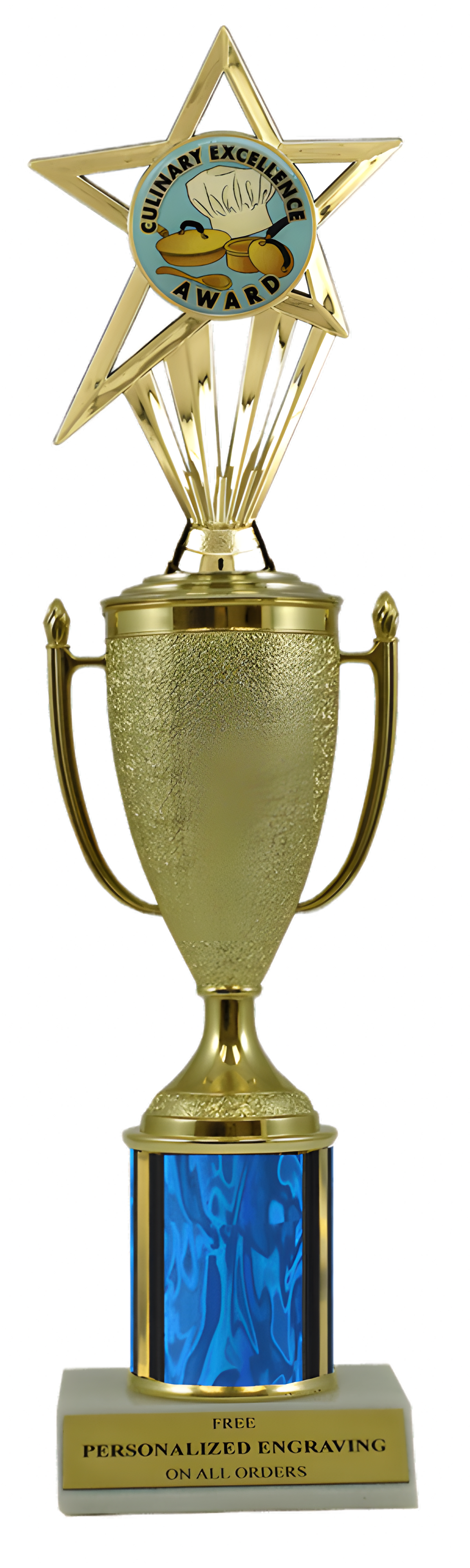 Culinary Gold Cup Column Trophy with Insert